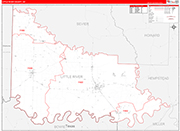 Little River County Wall Map Red Line Style